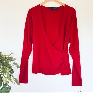 NWT Norma Kamali red wrap top